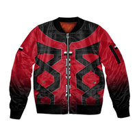 Egypt Flag Emblem Sleeve Zip Bomber Jacket with Red Black Bold Spirit