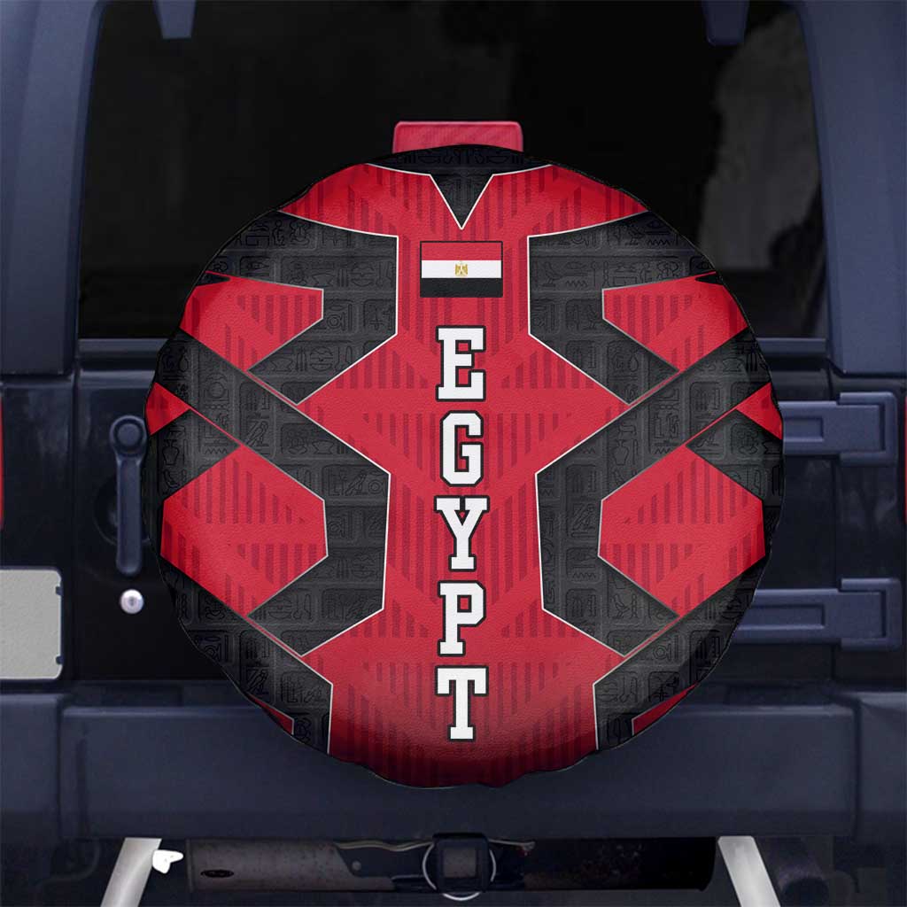 Egypt Flag Emblem Spare Tire Cover with Red Black Bold Spirit