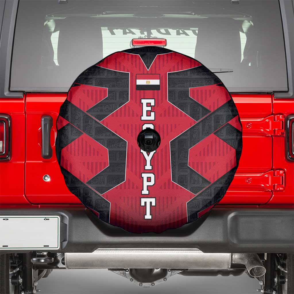 Egypt Flag Emblem Spare Tire Cover with Red Black Bold Spirit