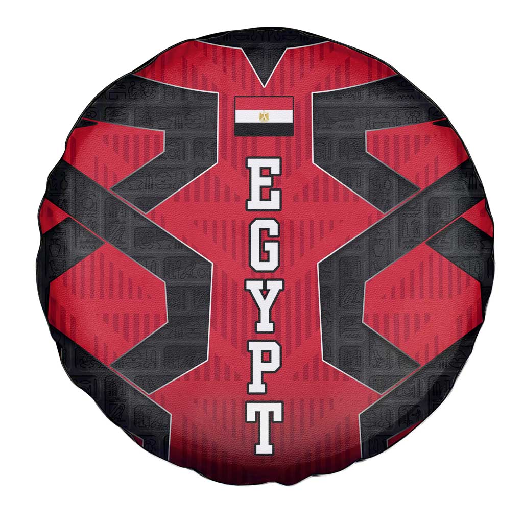 Egypt Flag Emblem Spare Tire Cover with Red Black Bold Spirit