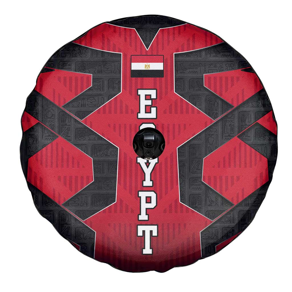 Egypt Flag Emblem Spare Tire Cover with Red Black Bold Spirit
