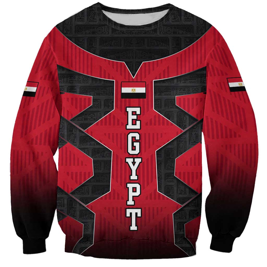 Egypt Flag Emblem Sweatshirt with Red Black Bold Spirit