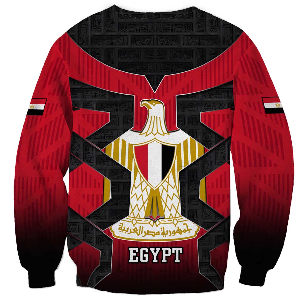 Egypt Flag Emblem Sweatshirt with Red Black Bold Spirit