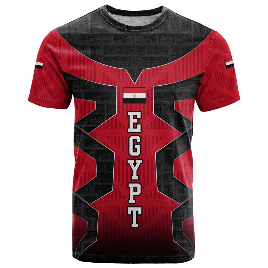 Egypt Flag Emblem T Shirt with Red Black Bold Spirit