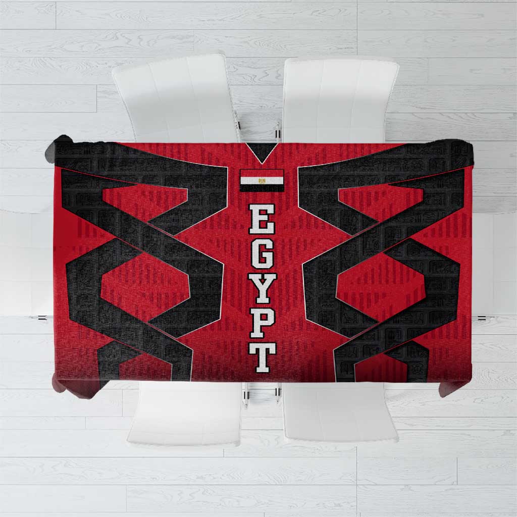Egypt Flag Emblem Tablecloth with Red Black Bold Spirit