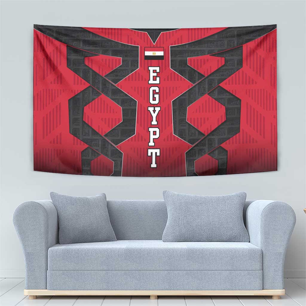 Egypt Flag Emblem Tapestry with Red Black Bold Spirit