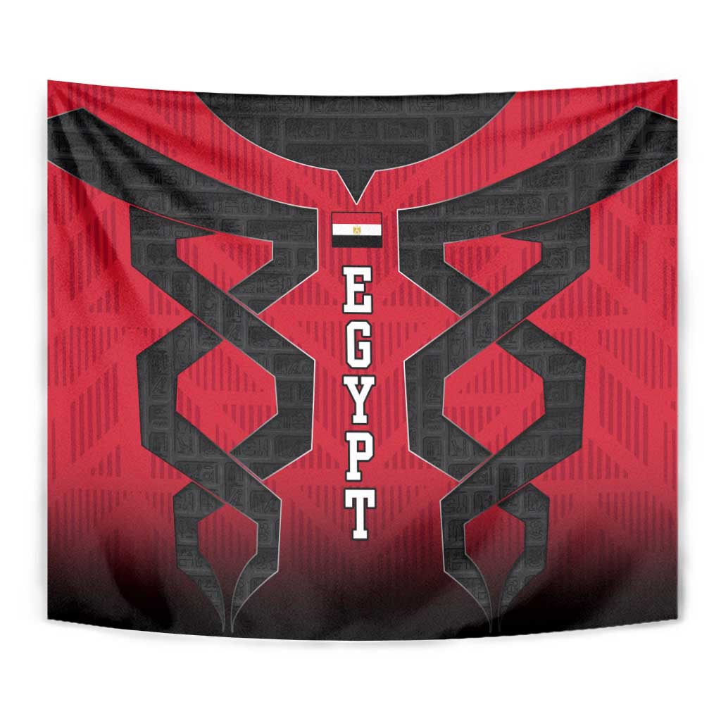 Egypt Flag Emblem Tapestry with Red Black Bold Spirit