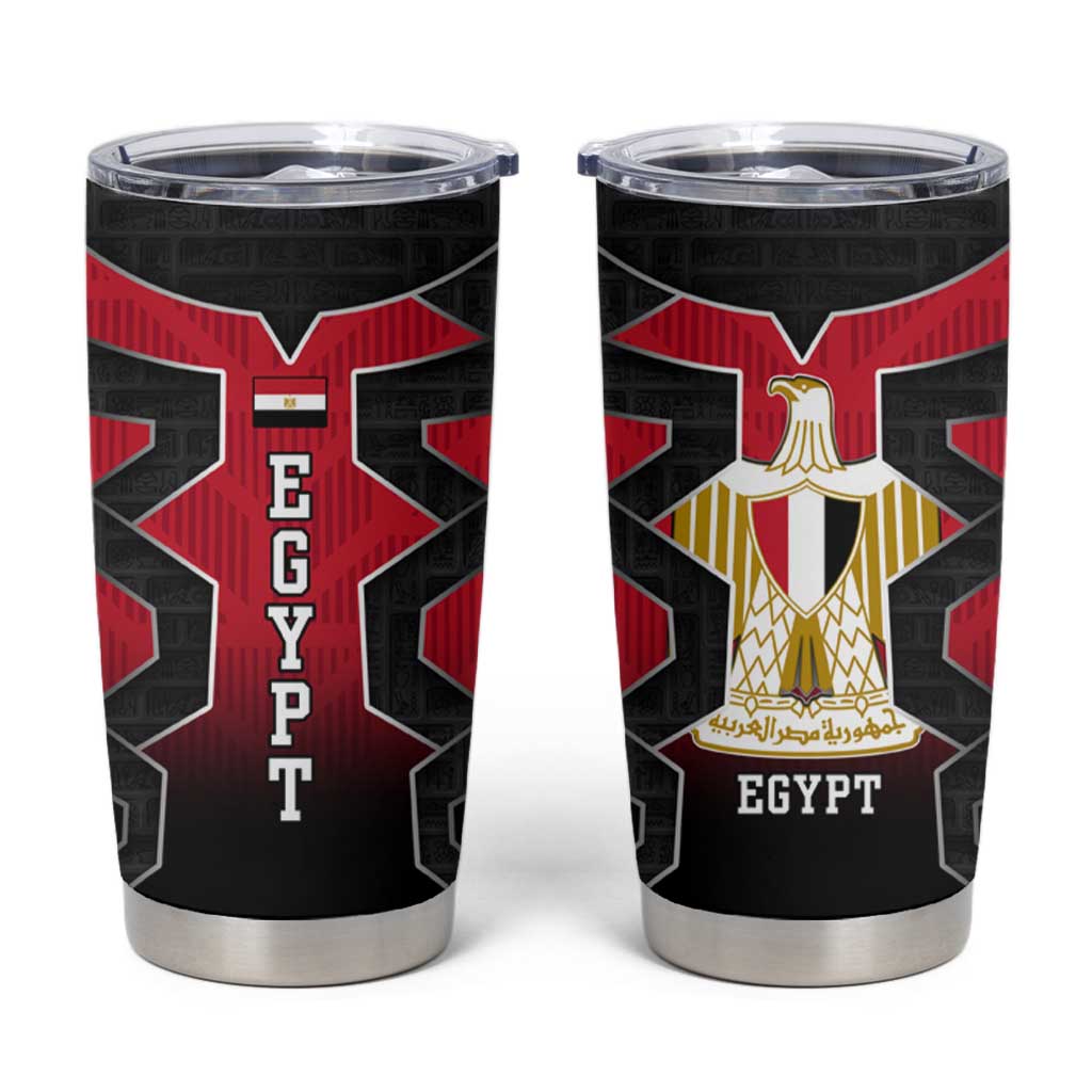 Egypt Flag Emblem Tumbler Cup with Red Black Bold Spirit