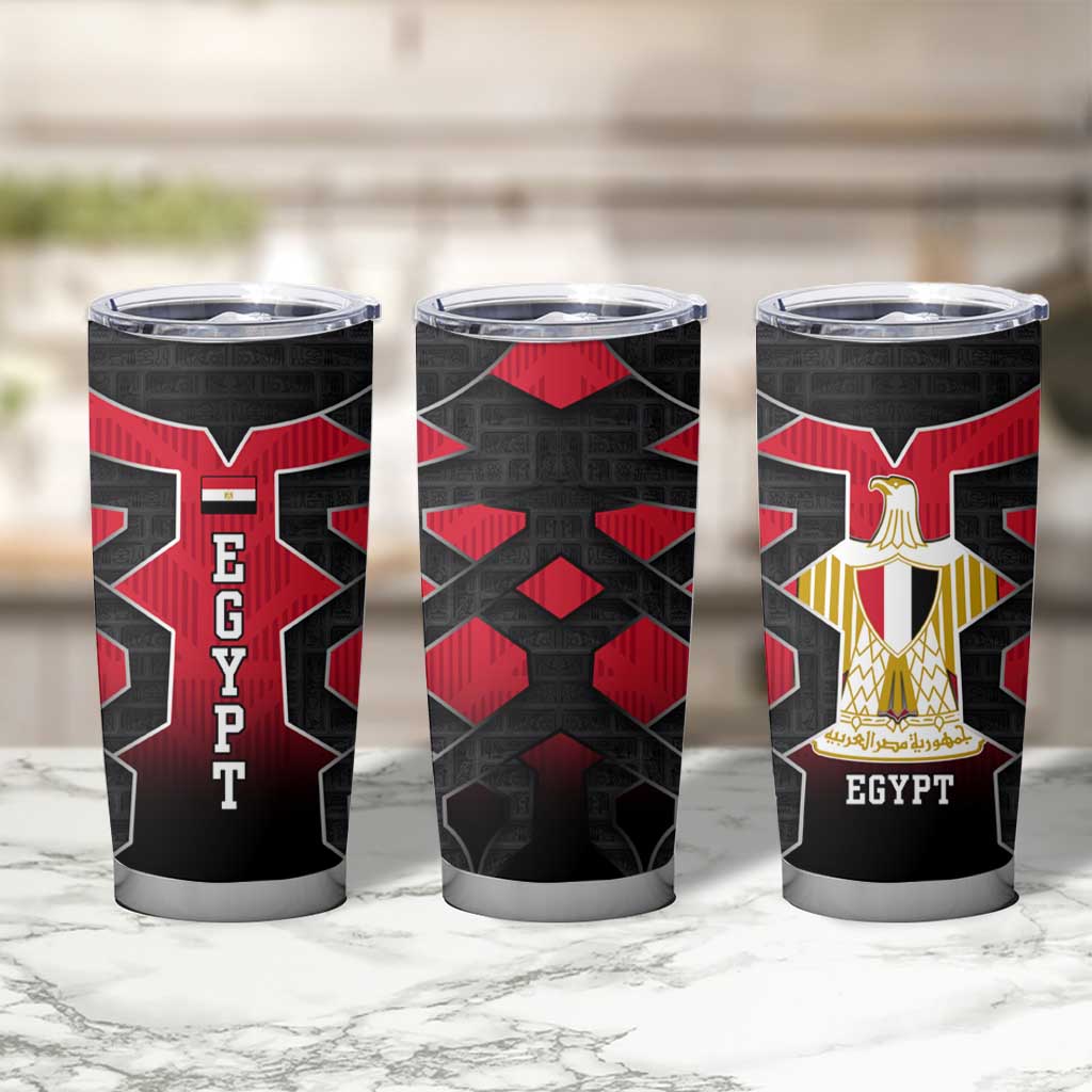 Egypt Flag Emblem Tumbler Cup with Red Black Bold Spirit