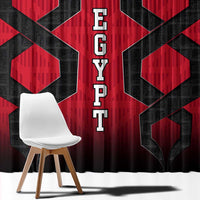 Egypt Flag Emblem Window Curtain with Red Black Bold Spirit