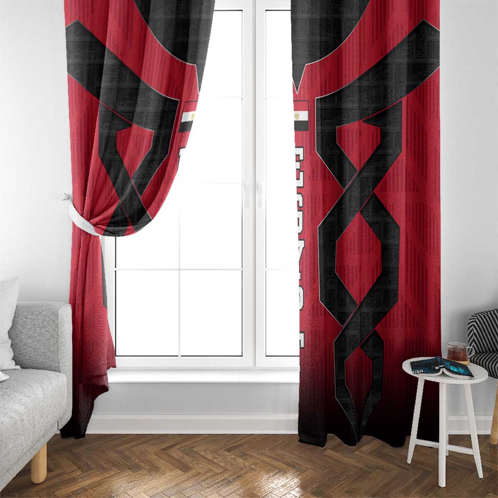 Egypt Flag Emblem Window Curtain with Red Black Bold Spirit