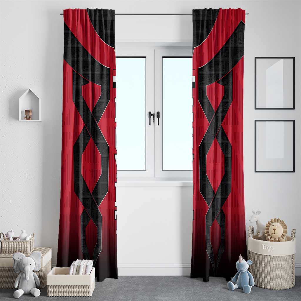 Egypt Flag Emblem Window Curtain with Red Black Bold Spirit