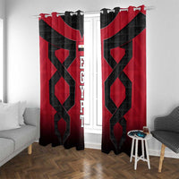 Egypt Flag Emblem Window Curtain with Red Black Bold Spirit