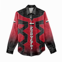 Egypt Flag Emblem Women Casual Shirt with Red Black Bold Spirit