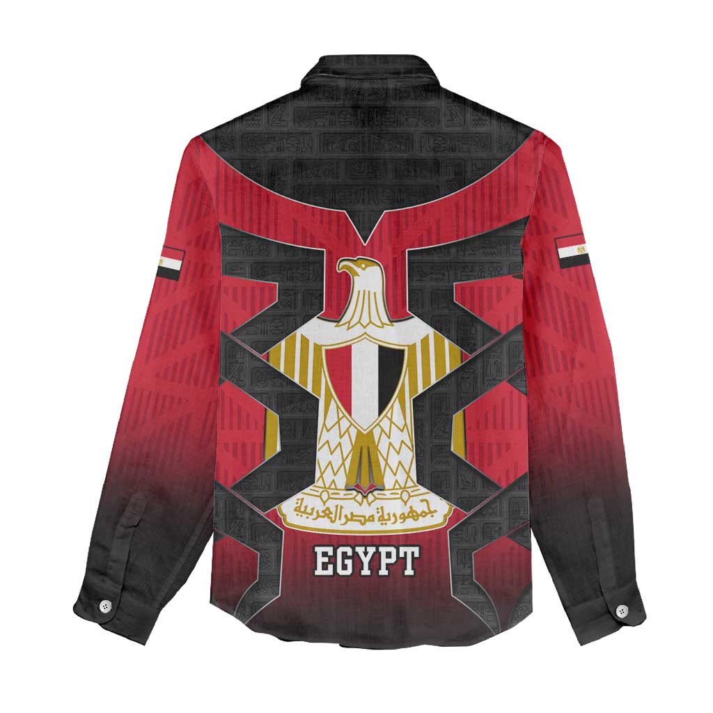 Egypt Flag Emblem Women Casual Shirt with Red Black Bold Spirit