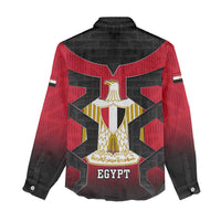 Egypt Flag Emblem Women Casual Shirt with Red Black Bold Spirit
