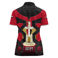 Egypt Flag Emblem Women Polo Shirt with Red Black Bold Spirit