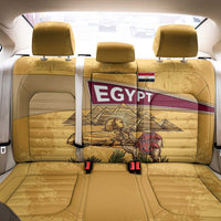 Egyptian Pyramids and Anubis Back Car Seat Cover with Camel Caravan Desert