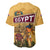 Egyptian Pyramids and Anubis Baseball Jersey with Camel Caravan Desert