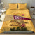 Egyptian Pyramids and Anubis Bedding Set with Camel Caravan Desert