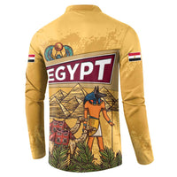 Egyptian Pyramids and Anubis Button Sweatshirt with Camel Caravan Desert