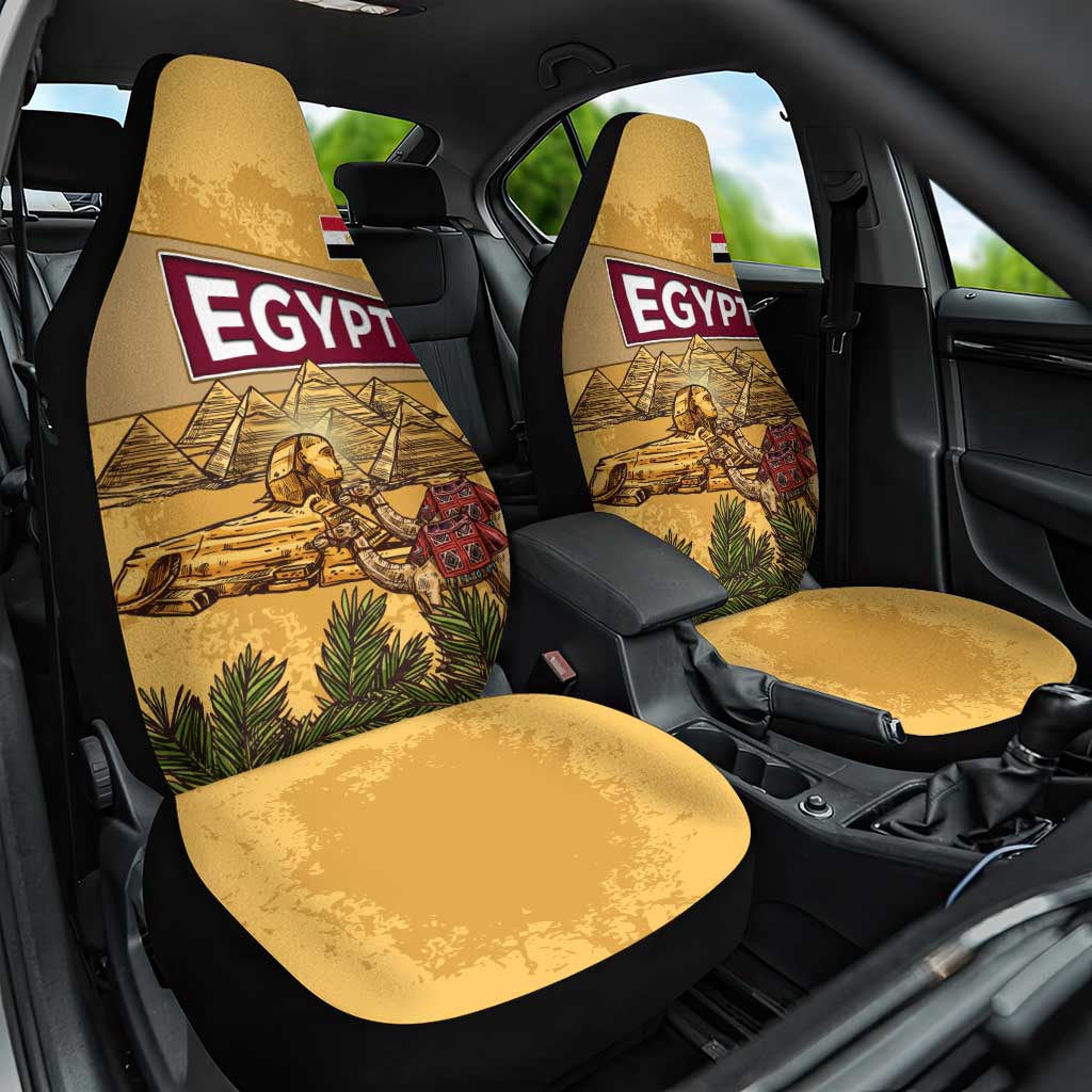 Egyptian Pyramids and Anubis Car Seat Cover with Camel Caravan Desert