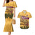 Egyptian Pyramids and Anubis Couples Matching Mermaid Dress and Hawaiian Shirt with Camel Caravan Desert