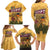 Egyptian Pyramids and Anubis Family Matching Long Sleeve Bodycon Dress and Hawaiian Shirt with Camel Caravan Desert