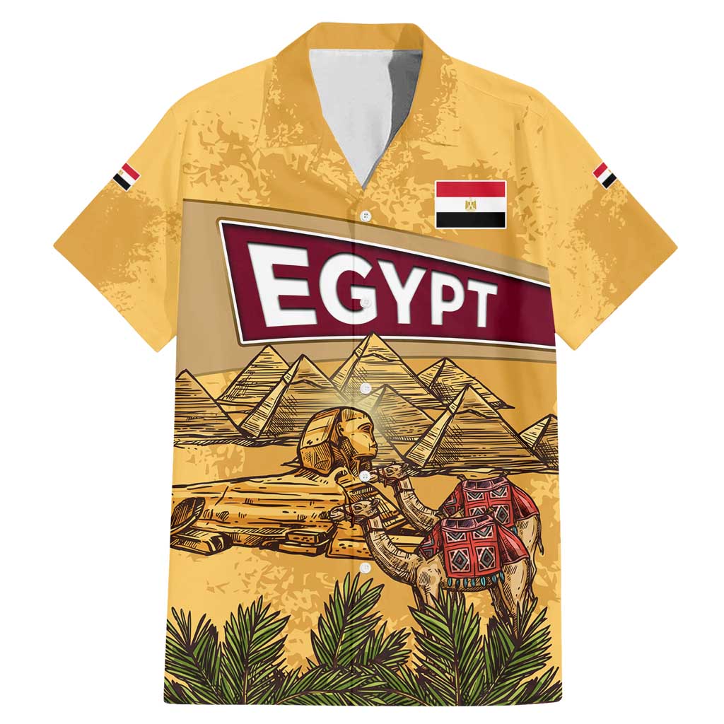 Egyptian Pyramids and Anubis Family Matching Mermaid Dress and Hawaiian Shirt with Camel Caravan Desert