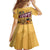 Egyptian Pyramids and Anubis Family Matching Off The Shoulder Long Sleeve Dress and Hawaiian Shirt with Camel Caravan Desert