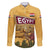 Egyptian Pyramids and Anubis Family Matching Off The Shoulder Long Sleeve Dress and Hawaiian Shirt with Camel Caravan Desert