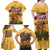 Egyptian Pyramids and Anubis Family Matching Off Shoulder Maxi Dress and Hawaiian Shirt with Camel Caravan Desert