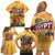 Egyptian Pyramids and Anubis Family Matching Off Shoulder Short Dress and Hawaiian Shirt with Camel Caravan Desert