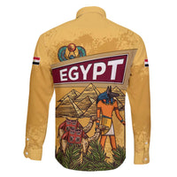Egyptian Pyramids and Anubis Family Matching Puletasi and Hawaiian Shirt with Camel Caravan Desert