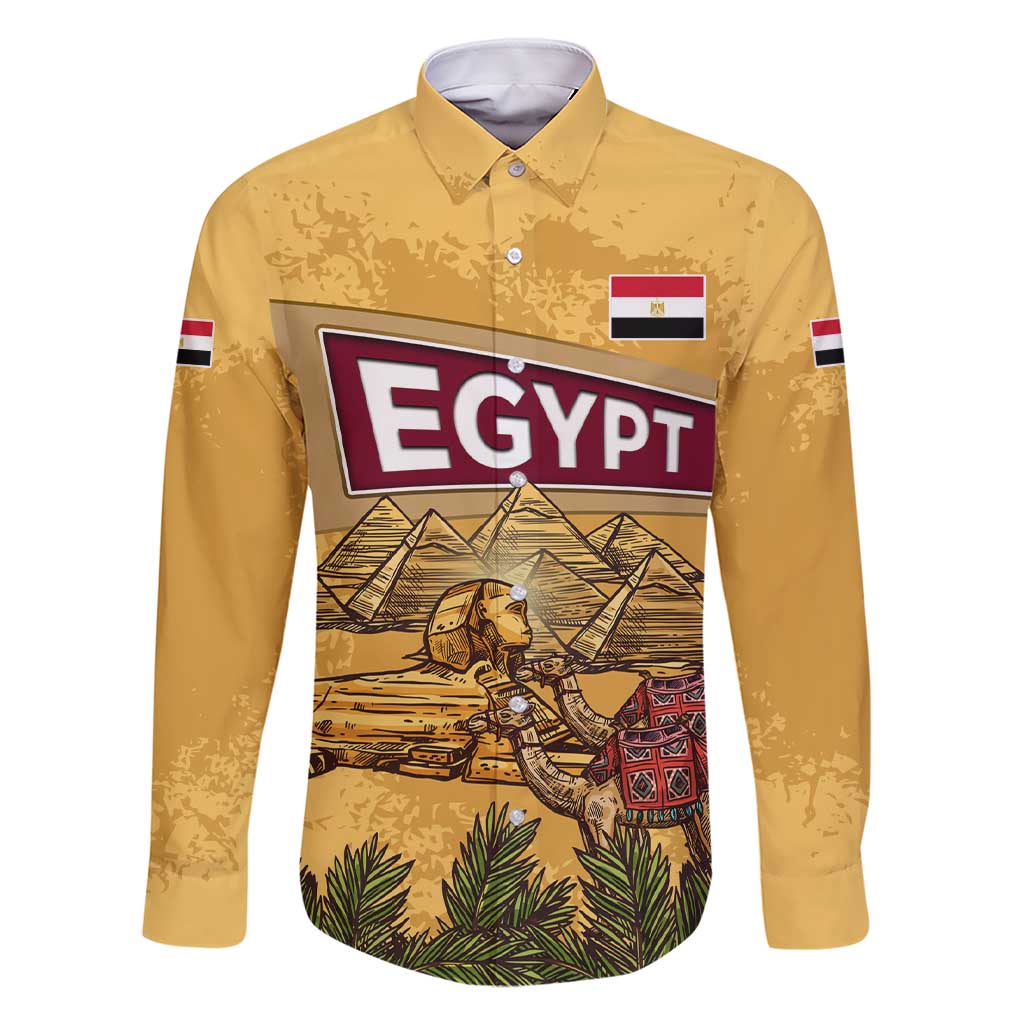 Egyptian Pyramids and Anubis Family Matching Short Sleeve Bodycon Dress and Hawaiian Shirt with Camel Caravan Desert