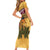 Egyptian Pyramids and Anubis Family Matching Short Sleeve Bodycon Dress and Hawaiian Shirt with Camel Caravan Desert