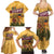 Egyptian Pyramids and Anubis Family Matching Summer Maxi Dress and Hawaiian Shirt with Camel Caravan Desert
