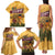 Egyptian Pyramids and Anubis Family Matching Tank Maxi Dress and Hawaiian Shirt with Camel Caravan Desert