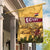Egyptian Pyramids and Anubis Garden Flag with Camel Caravan Desert