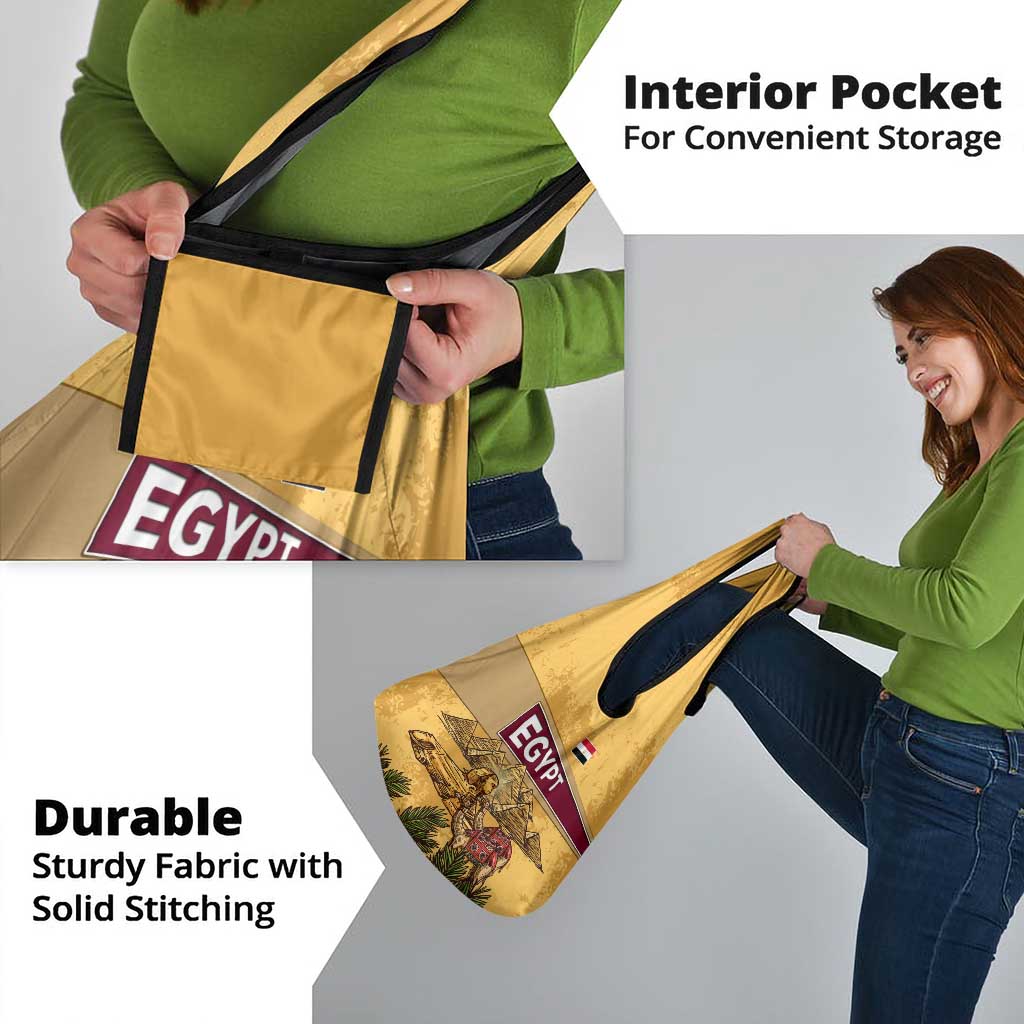 Egyptian Pyramids and Anubis Grocery Bag with Camel Caravan Desert