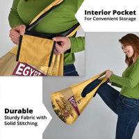 Egyptian Pyramids and Anubis Grocery Bag with Camel Caravan Desert