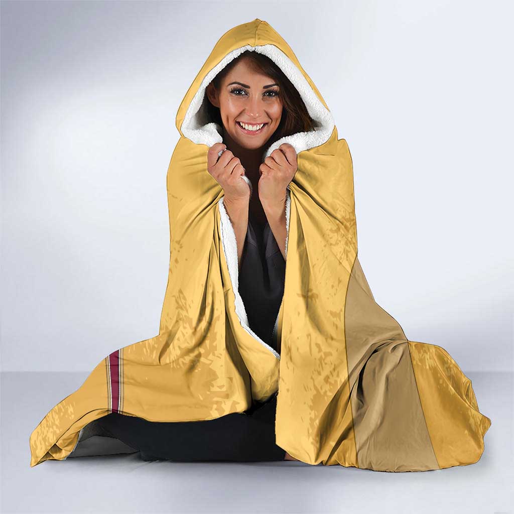 Egyptian Pyramids and Anubis Hooded Blanket with Camel Caravan Desert
