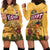 Egyptian Pyramids and Anubis Hoodie Dress with Camel Caravan Desert