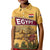 Egyptian Pyramids and Anubis Kid Polo Shirt with Camel Caravan Desert