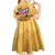 Egyptian Pyramids and Anubis Kid Short Sleeve Dress with Camel Caravan Desert
