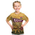 Egyptian Pyramids and Anubis Kid T Shirt with Camel Caravan Desert