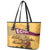 Egyptian Pyramids and Anubis Leather Tote Bag with Camel Caravan Desert