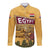 Egyptian Pyramids and Anubis Long Sleeve Button Shirt with Camel Caravan Desert