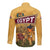 Egyptian Pyramids and Anubis Long Sleeve Button Shirt with Camel Caravan Desert