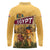 Egyptian Pyramids and Anubis Long Sleeve Polo Shirt with Camel Caravan Desert